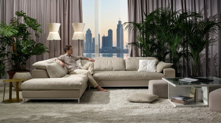 Ontwerp hoekbank L-vorm Moderne banken Textiel Bank Woonkamer Moderne bank Nieuw