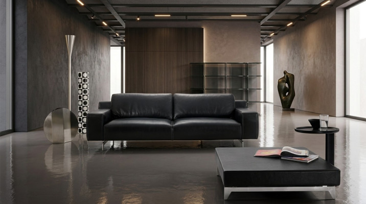 Driepersoons luxe bankstel 3-zits banken Zit ontwerp bank meubels stijl leer zwart