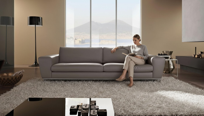 Moderne leren bankstellen Designbank Driepersoonsbank Zit Grijs Bank 3 Zit Prianera