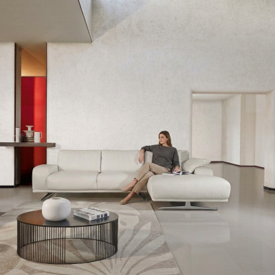 Hoekbank L-vorm Luxe Woonkamer Meubels Bankstel Ontwerp Wit Italiaanse Meubels Nieuw