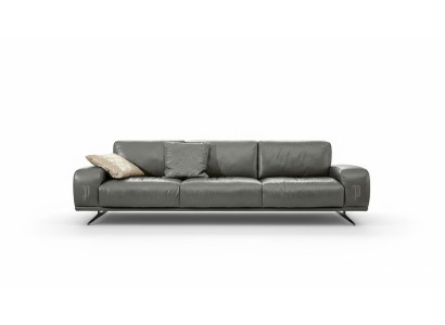 Sofa 3 zits luxe meubels woonkamer leer bank driezitter grijs design Prianera