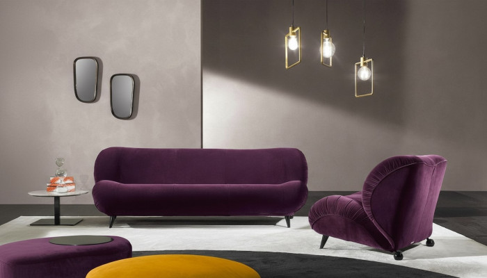 Groep Set Bankstel 3+1 Zits 2-delig. Meubels Banken Stoelen Luxe Zit Paars Nieuw