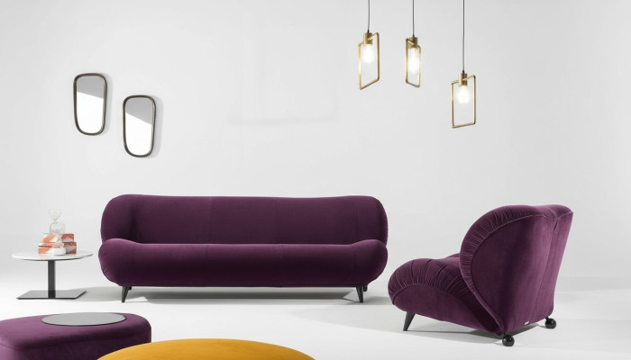 Groep Set Bankstel 3+1 Zits 2-delig. Meubels Banken Stoelen Luxe Zit Paars Nieuw