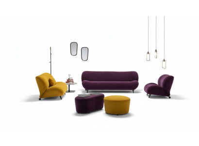 Moderne bankstel 3 + 2 zits fauteuil x2 poef Ontwerper bankstel set Stijlvolle woonkamer meubels