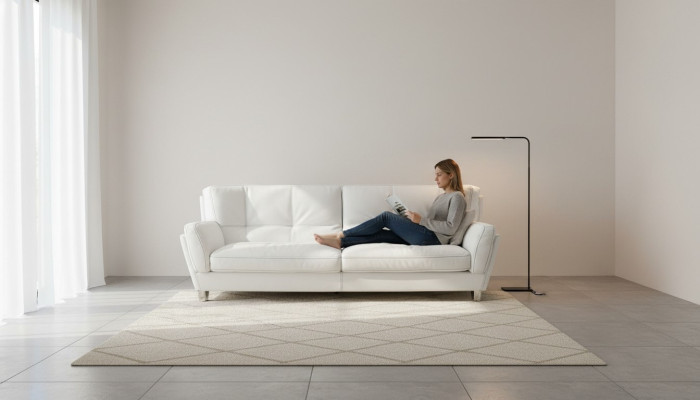 Luxe bankstel 3-zitsbank houten meubels driepersoons Prianera bankstellen Wit leren bankstellen