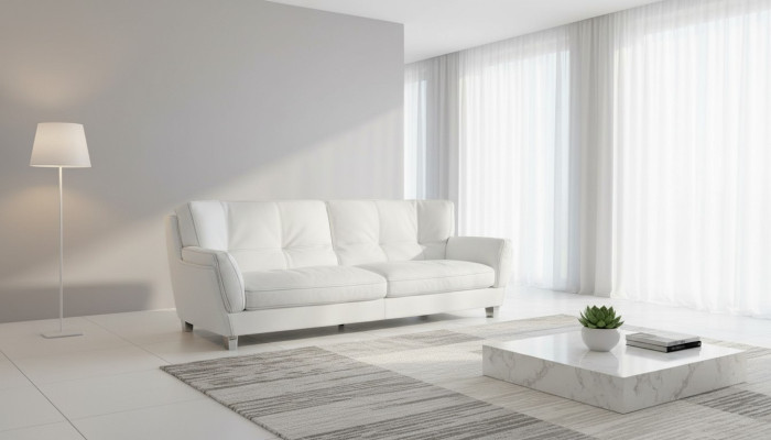 Luxe bankstel 3-zitsbank houten meubels driepersoons Prianera bankstellen Wit leren bankstellen