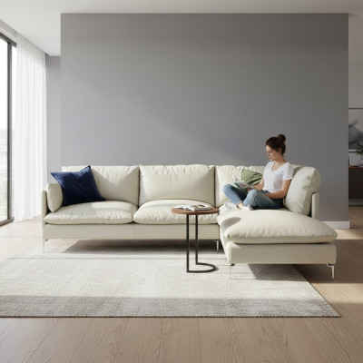 Hoekbank L-vorm leer luxe designbank gestoffeerd bank bank meubels nieuw