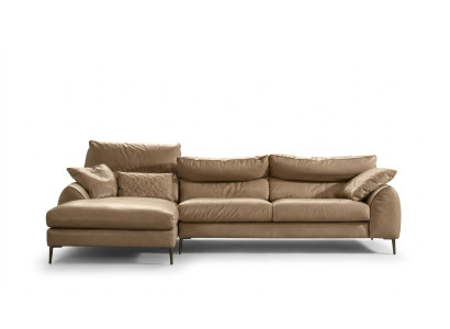 Hoekbank L-vorm woonkamer bank bank bekleding hoek set beige lederen banken nieuw