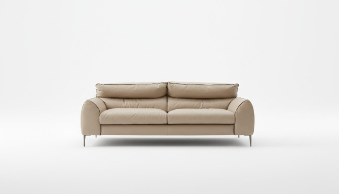 Woonkamer leren bankstel Beige tweezitter Designbanken Beklede banken 2 zits Prianera