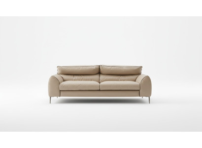 Woonkamer leren bankstel Beige tweezitter Designbanken Beklede banken 2 zits Prianera