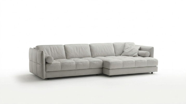 Woonlandschap hoekbank L-vorm meubels luxe wit modern bankstel.