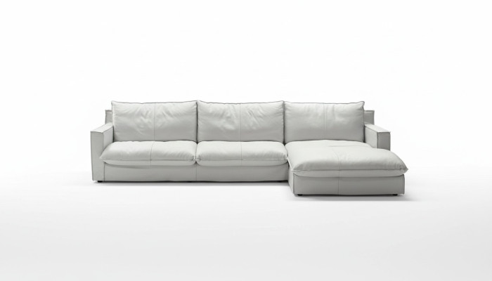 Hoekbank Leder L-vorm Bank Luxe Design Wit Woonkamer PRIANERA