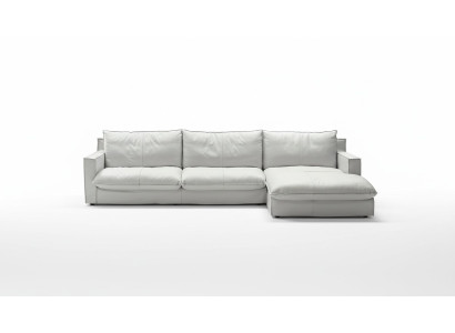 Hoekbank Leder L-vorm Bank Luxe Design Wit Woonkamer PRIANERA
