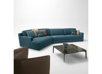 Ontwerp bank L-vorm gestoffeerde bank woonkamer meubels hoekbank textiel blauw