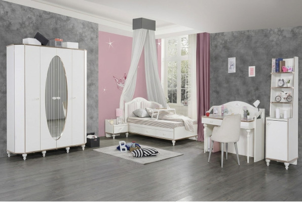 Slaapkamer set 5-delig. Bed Nachtkastje Bureau Kinderbed Meubels