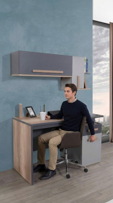 Schrijftafel Modern Tafel Wandplank Hout Jeugd Kinderkamer Meubel Design