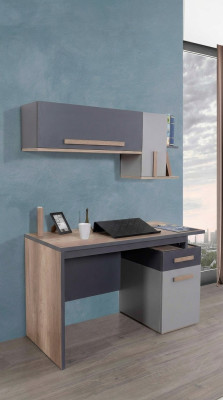 Schrijftafel Modern Tafel Wandplank Hout Jeugd Kinderkamer Meubel Design