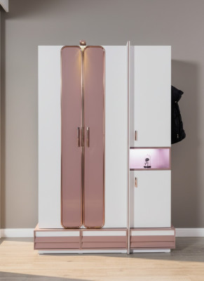 Kledingkast Hout Luxe Meubelontwerp Meisjes Kinderkamer Roze Nieuw
