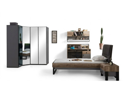 Jeugdkamerset Bed Hoekkast Nachtkastje Bureau Meubels 4-delig Nieuw