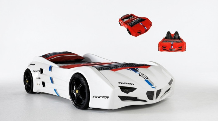 Racecar Car Bed with Mattress Autobed Children's Room Beds Furniture New