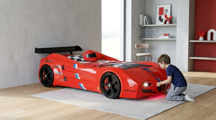 Raceauto bed kinderbed Raceauto kinderkamer bedden meubels rood