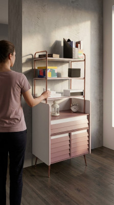 Boekenkast Multifunctionele tienerkamer kast Houten meubels Planken