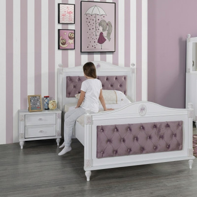 Ontwerper Bed Nachtkastje Slaapkamer Jeugdkamer Set Meubels 2-delig. Bedden