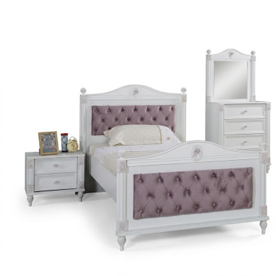 Ontwerper Bed Nachtkastje Slaapkamer Jeugdkamer Set Meubels 2-delig. Bedden