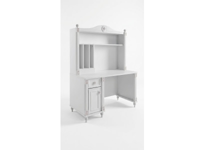 Bureau jeugdkinderkamer houten meubilair ontwerp witte tafel landhuis