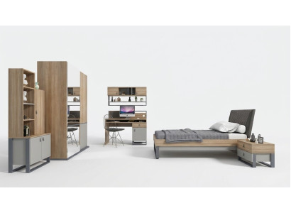 Jeugdkamer set Bed Kledingkast Kinderen Slaapkamer Nieuw 5-delige set.