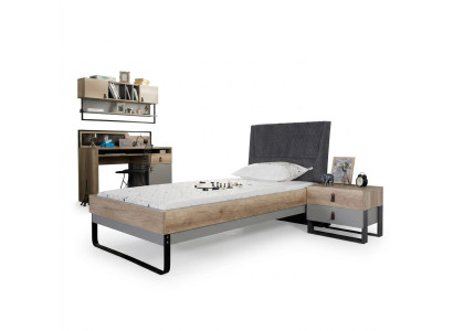 Ontwerper tienerkamer slaapkamer bed nachtkastje bureau 3-delig.