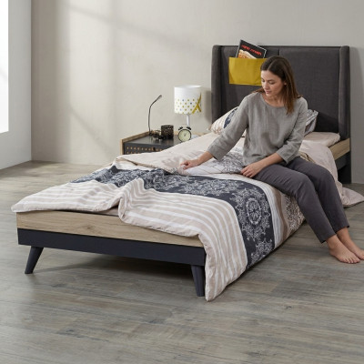 Bed Houten Bedden Bedframe Tienerslaapkamer Kinderkamer Zwart Eenpersoonsbed