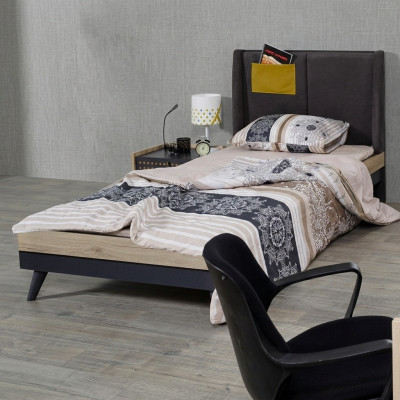 Bed Houten Bedden Bedframe Tienerslaapkamer Kinderkamer Zwart Eenpersoonsbed