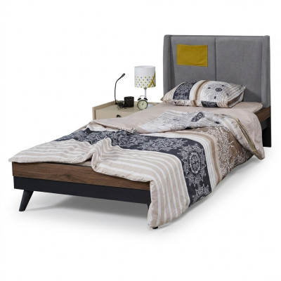 Bed Houten Bedden Bedframe Tienerslaapkamer Kinderkamer Zwart Eenpersoonsbed