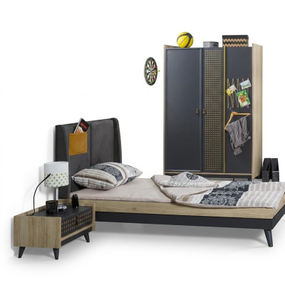 Ontwerper kinderkamer slaapkamer nachtkastje bed kledingkast 3-delig