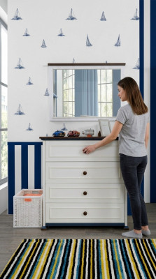 Ladenkast met spiegel houten laden commodes tienerkamer dressoir
