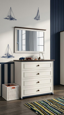 Ladenkast met spiegel houten laden commodes tienerkamer dressoir