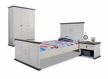 Jeugdkamer Bed Nachtkastje Meubels Kledingkast Compleet 3-delig.