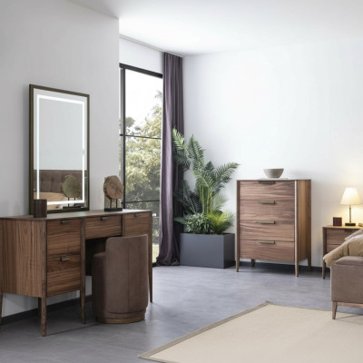 Toilettafelset Console Spiegel materiaal hout Slaapkamermeubels Ontwerphocker
