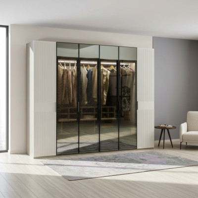 Zoldervloerkast Luxe Slaapkamer Houten Kast Glazen Kast Meubeldesign