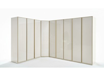 Hoogglans kledingkast Slaapkamerkasten Hoekkast Luxe meubels Goud Beige