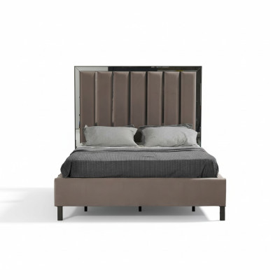 Bedontwerp Bedbekleding Slaapkamer Hoteldesign Tweepersoonsbed Metaal Taupe Nieuw