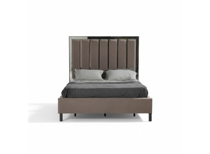 Bedontwerp Bedbekleding Slaapkamer Hoteldesign Tweepersoonsbed Metaal Taupe Nieuw
