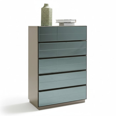 Spiegel Voorkant Commode Kasten Grijze hoge kast Spiegel Sideboard Luxe ontwerp