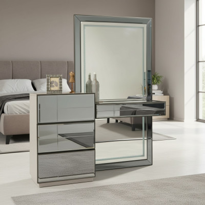 Toilettafel met spiegelconsoletafel houten moderne slaapkamer