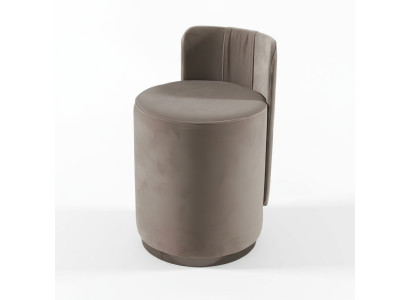Ontwerp fauteuil Luxe Ottomaanse kaptafel Voetenbank Ronde gestoffeerde stoel Bruine bank