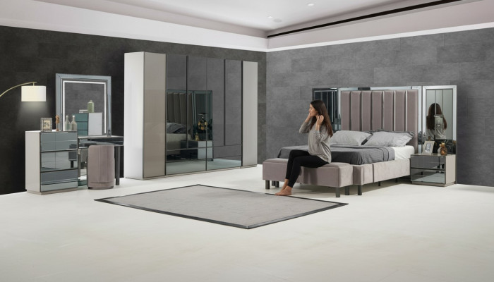 Luxe slaapkamer 8-delige set Complete kamermeubels Bed Nachtkastje Kast Nieuw