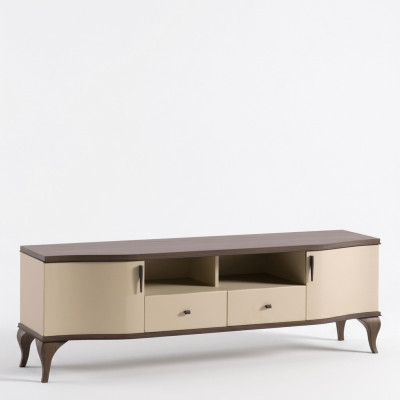 esthetische houten tv-kast in beige tinten