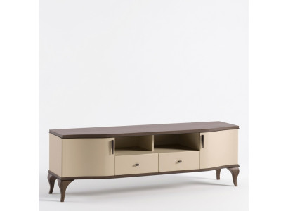 esthetische houten tv-kast in beige tinten