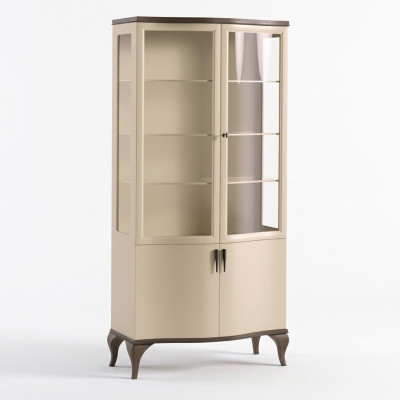 Luxe tweedeurs vitrinekast glazen kast houten kasten meubels Nieuw